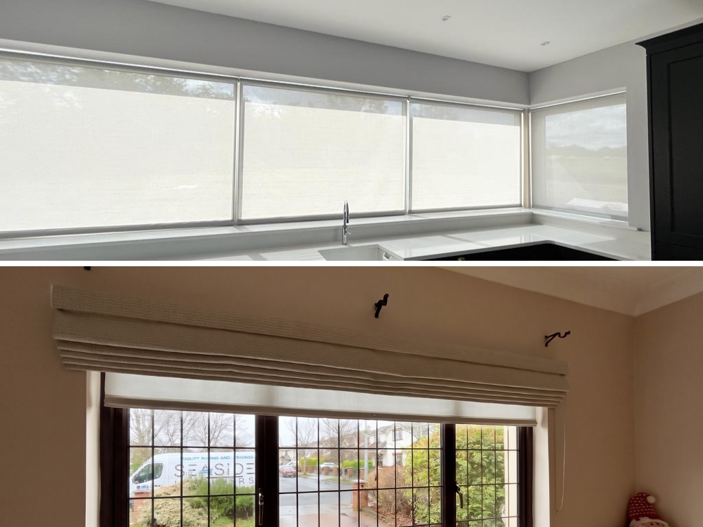 roller blinds vs roman blinds comparison in modern Irish home